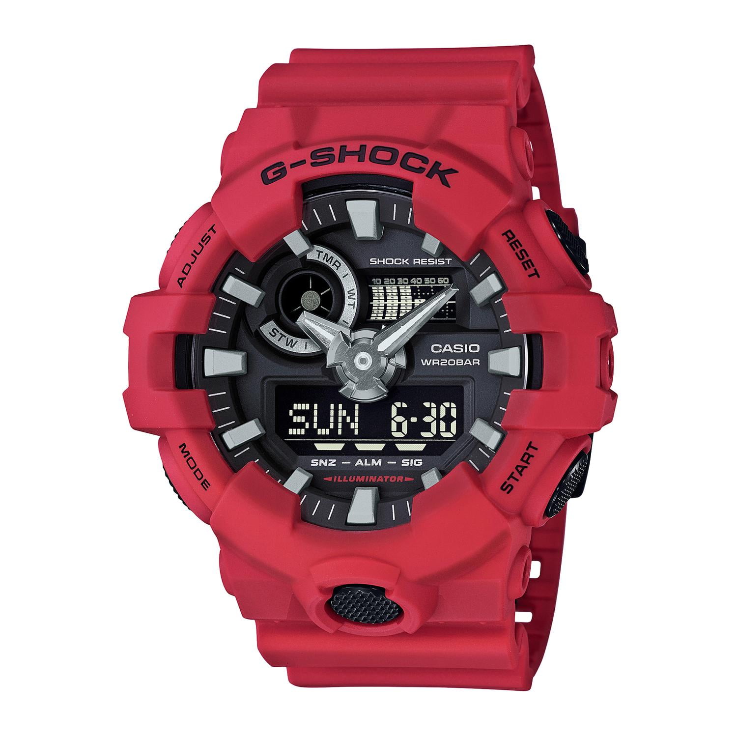 Reloj G-shock Ga-700-4adr Resina Hombre Rojo Rojo
