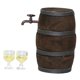 thumbnail image 4 of 1:12 Escala Casa De Mu?ecas Barril De Vino En Miniatura Modelo 1 Barril 2 Tazas Amarillas, 4 of 5