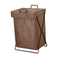 Bothyi - Cesta De Lavandería Plegable Bolsa De Lavandería Grande Para El Lavadero Del Hogar Dormitorio Con Tapa Marrón