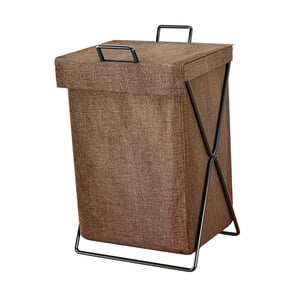 Bothyi - Cesta De Lavandería Plegable Bolsa De Lavandería Grande Para El Lavadero Del Hogar Dormitorio Con Tapa Marrón