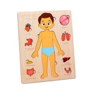 Magideal - Juego De Rompecabezas De Madera De Cuerpo Humano, Juego A Juego, Juguete Educativo Para Edades Tempranas, Tablero Ocupado De Cuerpo Humano Para Niños , Chico