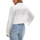 thumbnail image 3 of INSPIRE CHIC Chaqueta de Mujer Chaqueta de Jean Recortada con Flecos de Manga Larga Dobladillo Deshilachado Adorno de Borlas Chaqueta de Mezclilla 2XL Blanca, 3 of 6