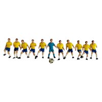Magideal - 11X Figuras De Fútbol En Miniatura Figuras De Fútbol Accesorios Fotográficos Realistas Tiny People Modelo Para Decoración De Escritorio Mesa De Arena Jugador Amarillo