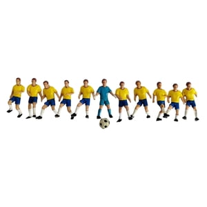 Magideal - 11X Figuras De Fútbol En Miniatura Figuras De Fútbol Accesorios Fotográficos Realistas Tiny People Modelo Para Decoración De Escritorio Mesa De Arena Jugador Amarillo