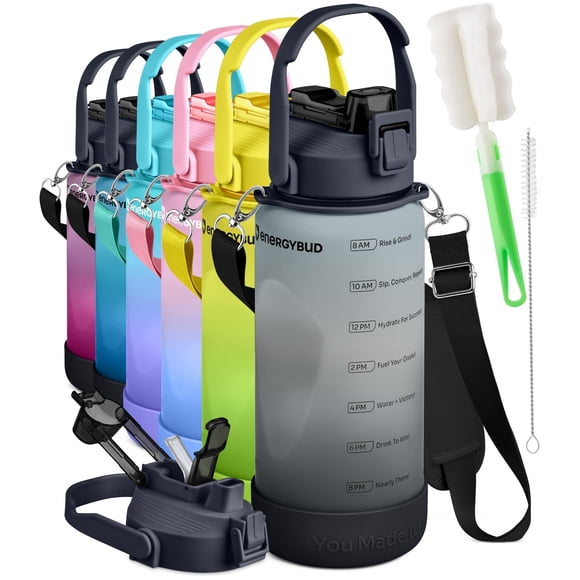 Botella de agua EnergyBud de 74 oz, a prueba de fugas, libre de BPA, Tritan
