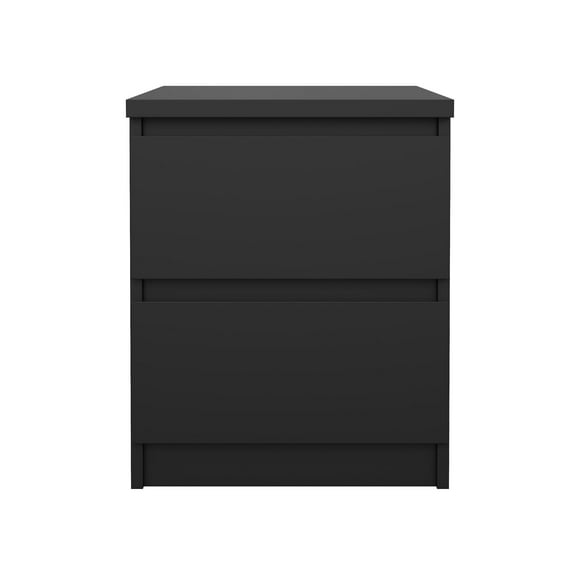 Velador Naia 2 Cajones 40.4X50X49.5 Cm Negro Mate