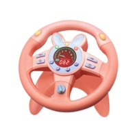 Bothyi - Volante Juguetes Coche Conducción Juguete Divertido Educación Temprana W/Música Ligera Rosa Redondo
