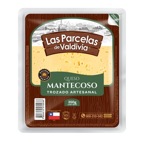 Queso Mantecoso Trozo 350 g Las Parcelas de Valdivia
