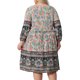 thumbnail image 3 of Agnes Orinda Vestido de Verano Talla Grande para Mujeres Escuela Universidad Casual Bohemio Floral Cuello en V Manga 3/4 Midi Corto Vestido de Playa 2X Azul Rosa, 3 of 6