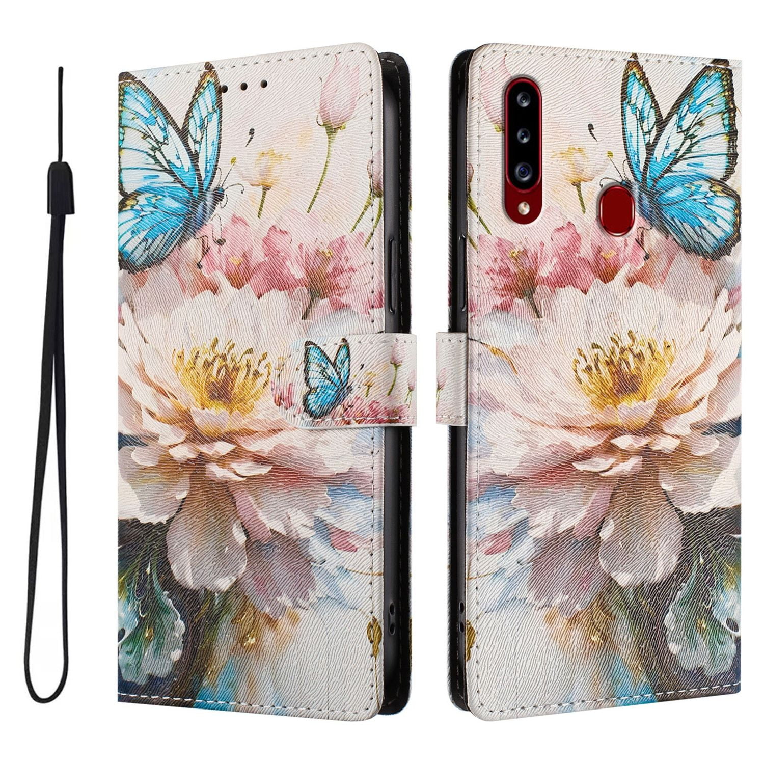Foxdock Funda Tipo Cartera Para Samsung Galaxy A20s Con Soporte Y Correa – Diseño De Patrones Lindos