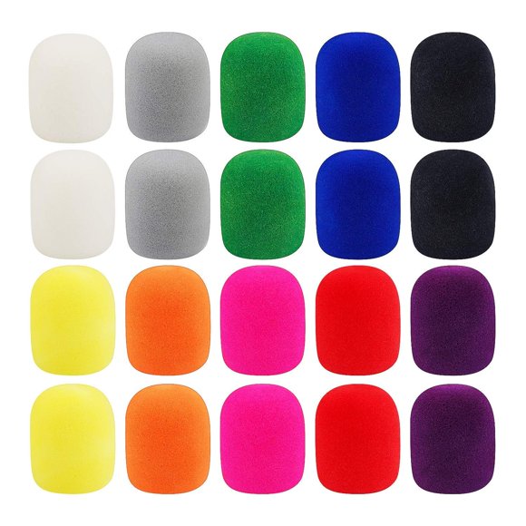 Fundas de espuma para micrófono Augshy – Pack de 20 unidades, 10 colores