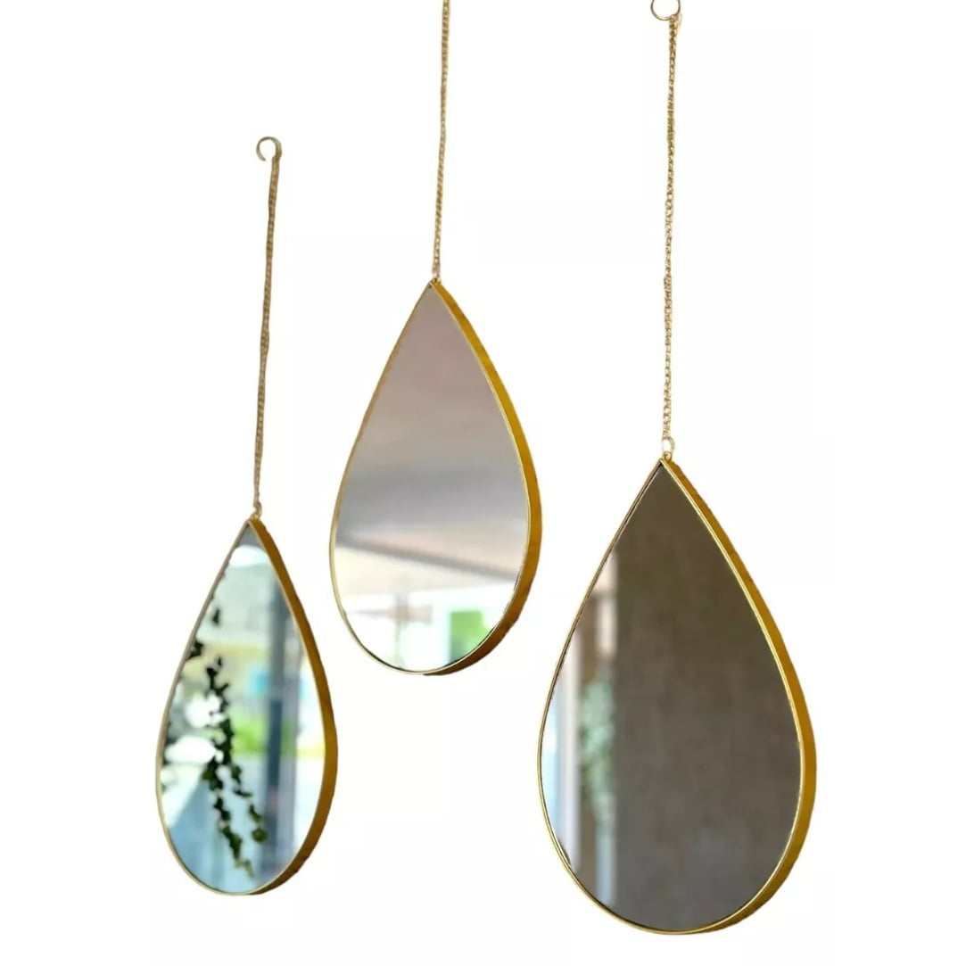 Set De 3 Espejos Gotas Colgantes Taller Sin Fronteras