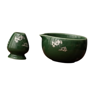 Bothyi - Cuenco Portátil Tradicional Para Matcha Con Pico Vertedor Para El Hogar, El Salón De Té Y La Oficina.