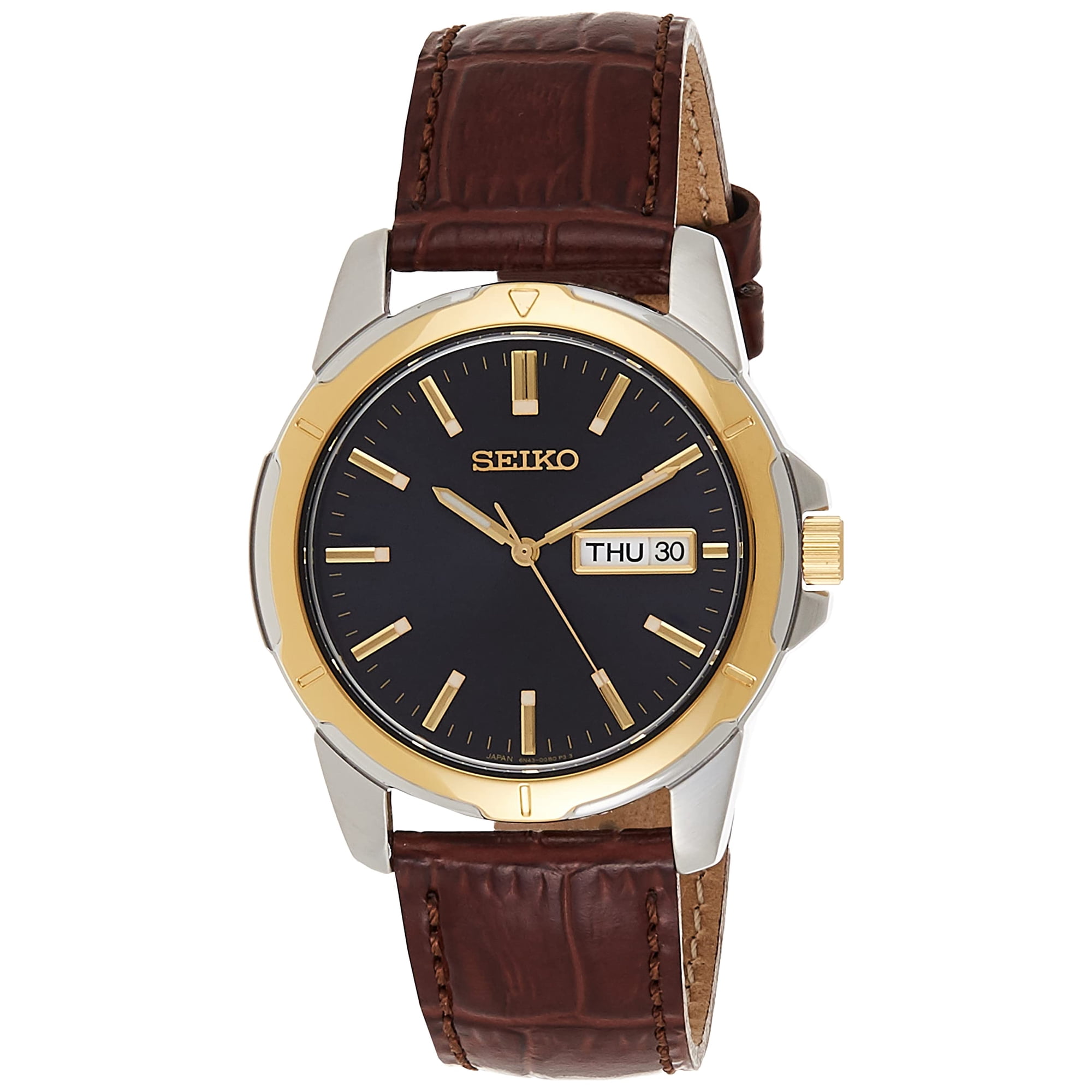 Reloj Seiko Essentials Sur360 Cuarzo Para Hombre, Esfera Negra
