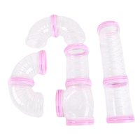 Ioensy - Juego De 8 Uds. De Tubos Para Hámster, Túneles Conectados, Herramientas De Entrenamiento De Plástico Diy, Rosa