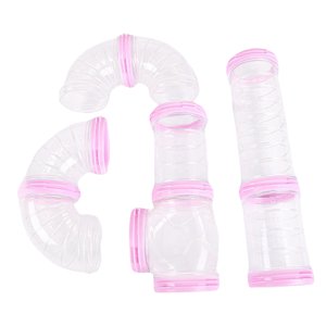 Ioensy - Juego De 8 Uds. De Tubos Para Hámster, Túneles Conectados, Herramientas De Entrenamiento De Plástico Diy, Rosa