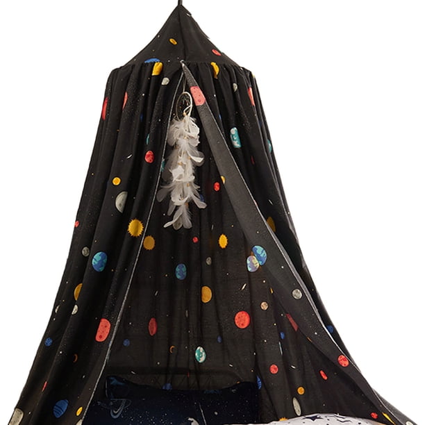 Dosel de cama estampado para niños, dosel de cama de princesa para niñas, bonita decoración de habitación, cortina de cama colgante, tienda de juegos de lectura para niños, 65 x 270 x 400 cm