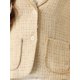 thumbnail image 5 of Blazer de Tweed para Mujer con Solapa de Muesca, Manga Larga, Otoño Invierno, Chaqueta Elegante de Negocios Casual L Albaricoque, 5 of 6
