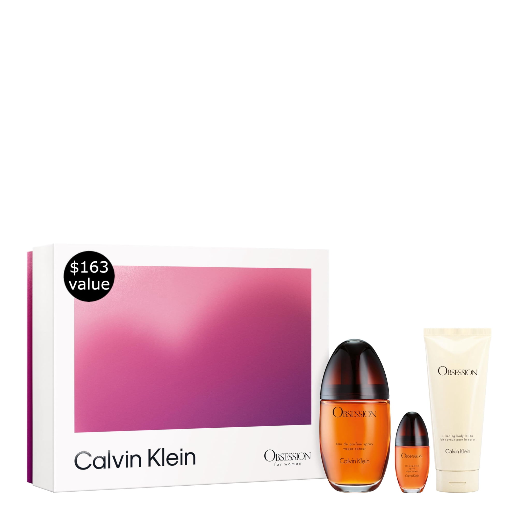 Perfume Calvin Klein Obsession Eau De Parfum Para Mujer, Set De 3 Piezas