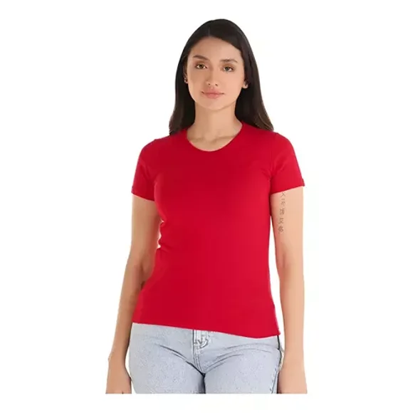 Polera Algodon Mc Mujer Rojo Talla M