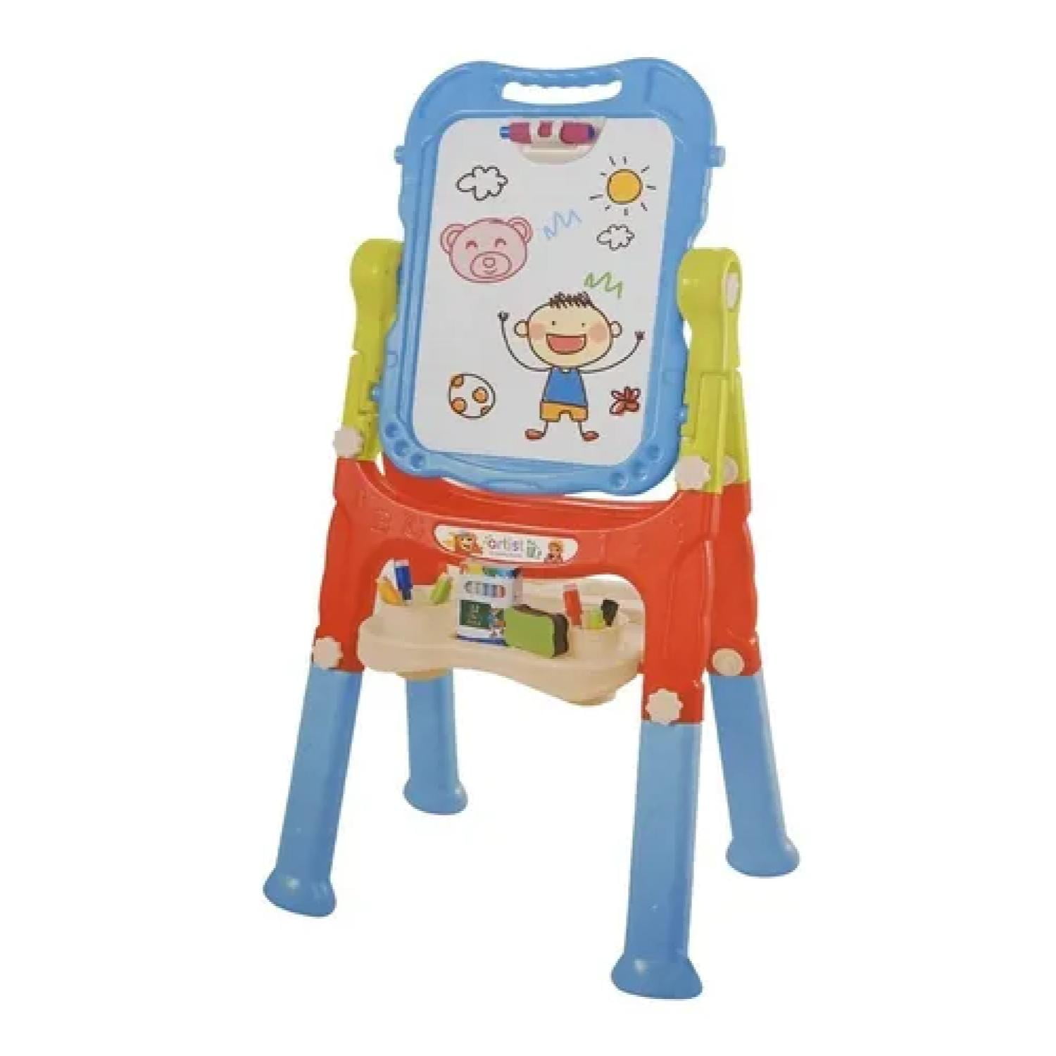 Total Upgrate - Juguete Pizarra Doble Reversible Acrilica Y Tiza Azul