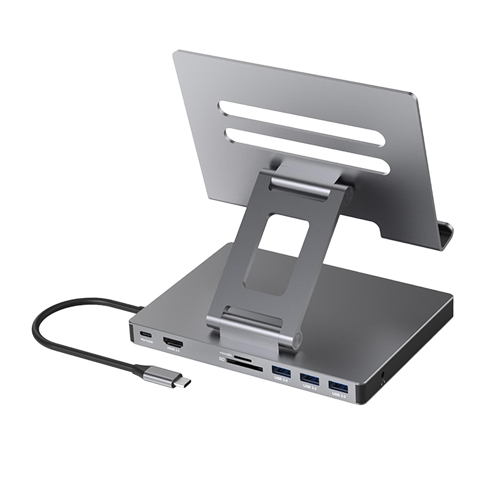 Bothyi - Soporte De Aleación De Aluminio De Estación De Acoplamiento Para Oficina De Equipos Electrónicos De Teléfono 8 En 1