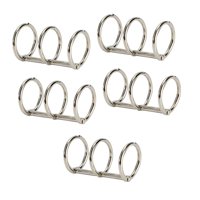 Ioensy - Carpetas De Hojas Sueltas De Metal De 5X 3 Anillas Para Encuadernación De Diario De Viaje Diy Peines Plateados De 25Mm