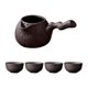 thumbnail image 2 of Tetera De Cerámica Con Juego De Tazas Duradera Con Asa Lateral Para La Cocina Del Hogar Del Hotel Negro, 2 of 5