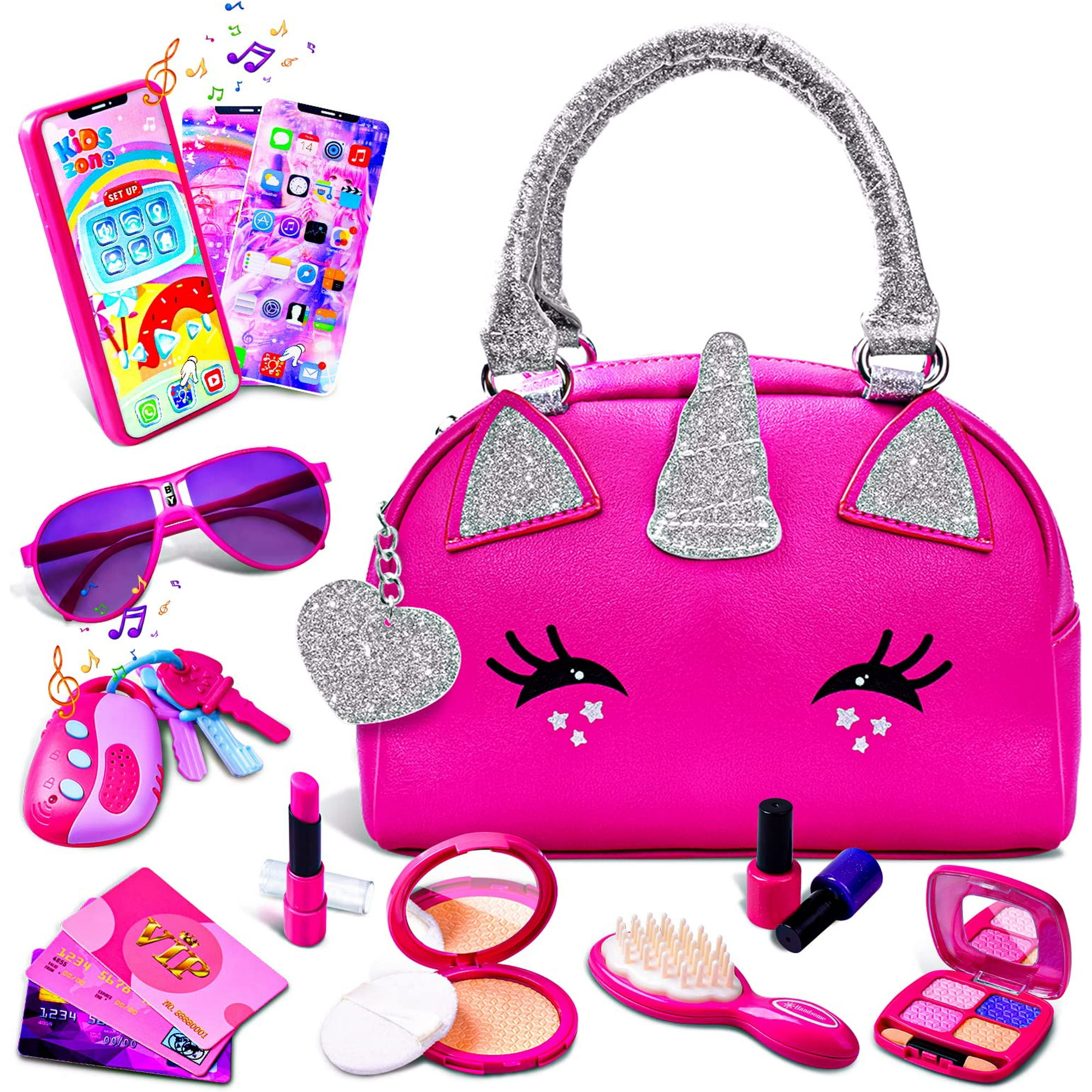 Fftroc - Set De Monedero Pretend Play Con Juguetes De Maquillaje Para Niñas De 3 A 7 Años