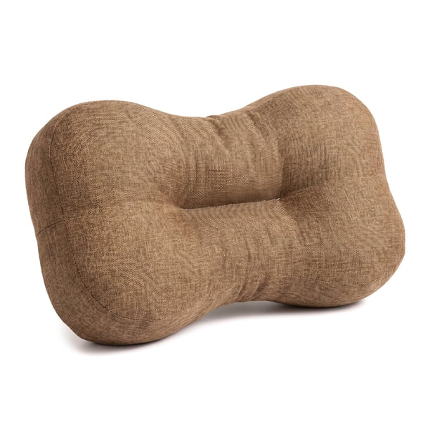 Almohada de Soporte Lumbar REGALWOVEN Flax para Silla y Viaje Marrón Claro 18.9x10.6 pulgadas