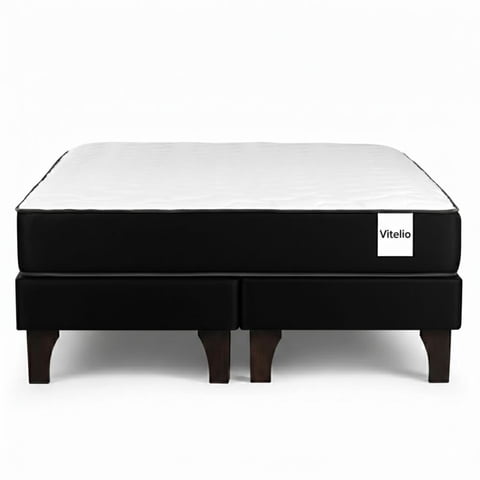 Vitelio - Base De Cama + Colchón 2 Plazas Semi Ortopedic