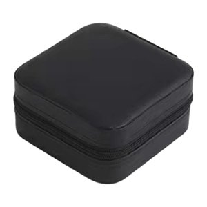 Ioensy - Organizador De Joyas De Viaje, Caja De Almacenamiento Compacta Para Collar, Pendientes, Negro