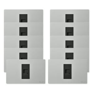 Want - Pack 10 Toma Internet Metálico Rj65 - Gris Negro