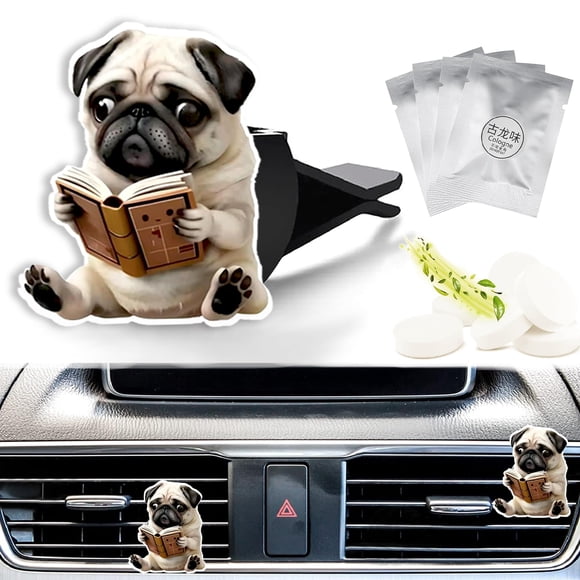 Ambientador para coche con aroma a colonia Lynzetqy Cute Pug Dog
