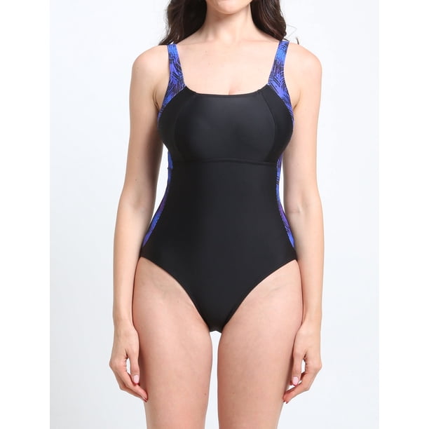 Traje De Baño Deportivo Material Resistente Diseño Costado Morado Talla XXL