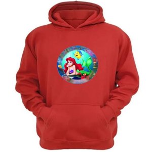 Genérico - Poleron Canguro Sirena Marina Rojo Talla M Unisex