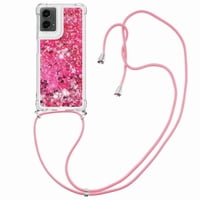 Funda Foxdock Para Motorola Moto G 5G 2024 Con Cuerda Ajustable, Brillo Líquido, Protección Antigolpes Y Lente – Ideal Para Regalo