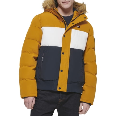 Chaqueta Tommy Hilfiger, Acolchada, De Tela Ártica, Tipo Bomber Con Esnórquel, Para Hombre