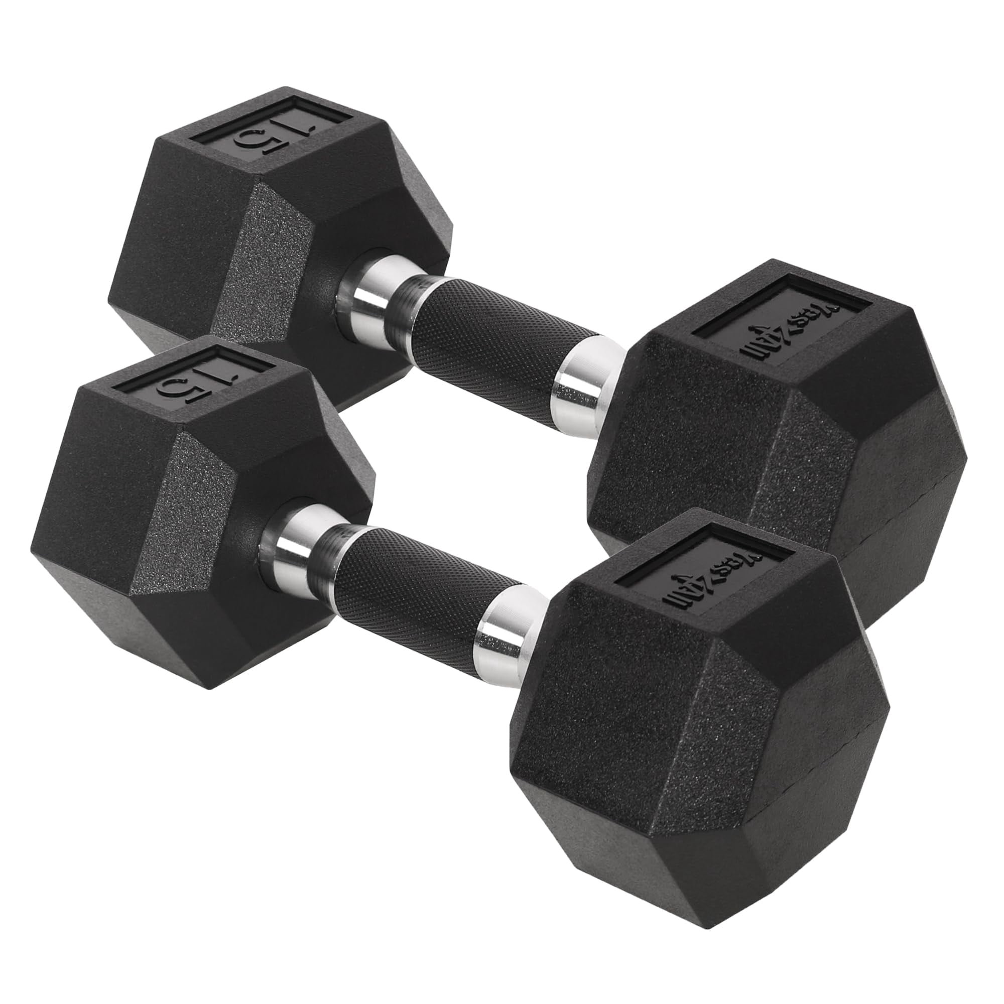 Par De Mancuernas Hexagonales Yes4all Con Recubrimiento De Goma, 15 Lb