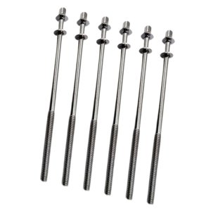 Bothyi - 6 Uds Varillas De Tensión De Tambor M5 Tornillos De Montaje De Lengüeta De Tambor Para Accesorios De Percusión Construir M5X120Mm
