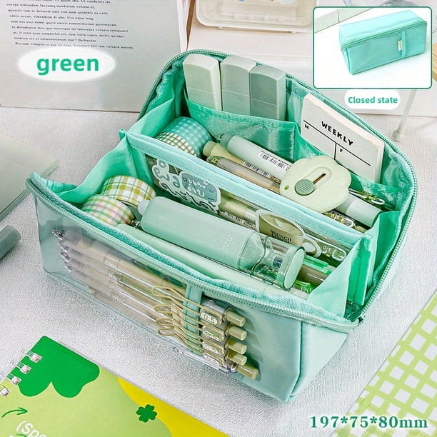 Stationery Bag, Pencil Case, Large Capacity Pencil Case, Handheld Pencil Case, Stationery Box, Cosmetics, Portable Gifts, Suitable For Office, School, Youth, Girls, Boys, Men, Women, Adults