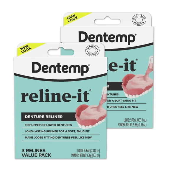 Kit de revestimiento dental Dentemp Reline-It Advanced Formula 6x