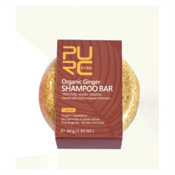 100% Organic Shampoo Bar with All Natural Essential Oils - He Shou Wu, Ginger & Botanical - Zero Waste Biodegradable Packaging