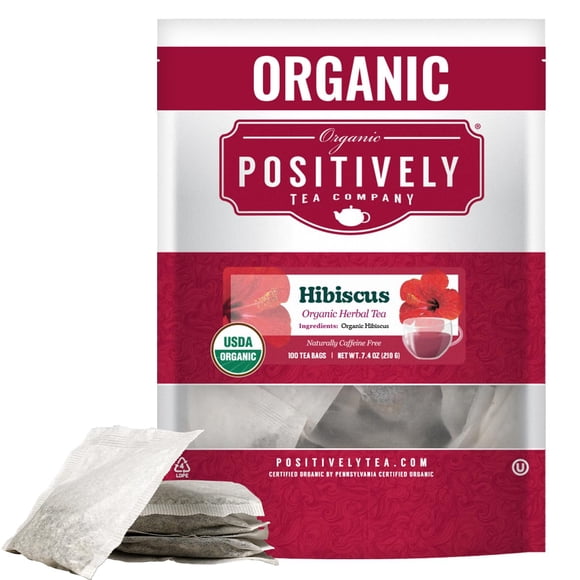 Té de hibisco orgánico Organic Positively Tea, 100 bolsitas