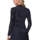 thumbnail image 3 of INSPIRE CHIC Top de malla transparente para el Día de San Valentín para mujeres, camiseta de cuello simulado con estampado floral de terciopelo XS Azul oscuro, 3 of 5