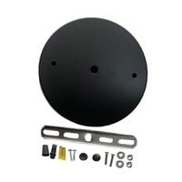 Magideal - Kit De Dosel De Luz Lámpara De Araña Placa De Techo Para Lámpara Colgante Estilo Vintage Hierro Redondo Fácil Instalación Proyecto De Bricolaje Dia Negra 20Cm