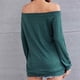 thumbnail image 2 of Blusa con hombros descubiertos, manga larga, color puro, cuello de una línea, blusas casuales de moda para mujer, 2 of 5
