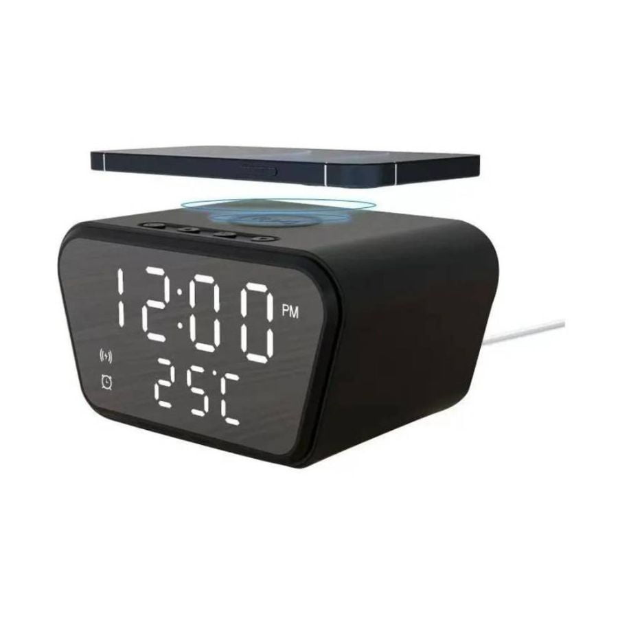 Click Ventas - Reloj Despertador Con Cargador Inalámbrico Y Termómetro