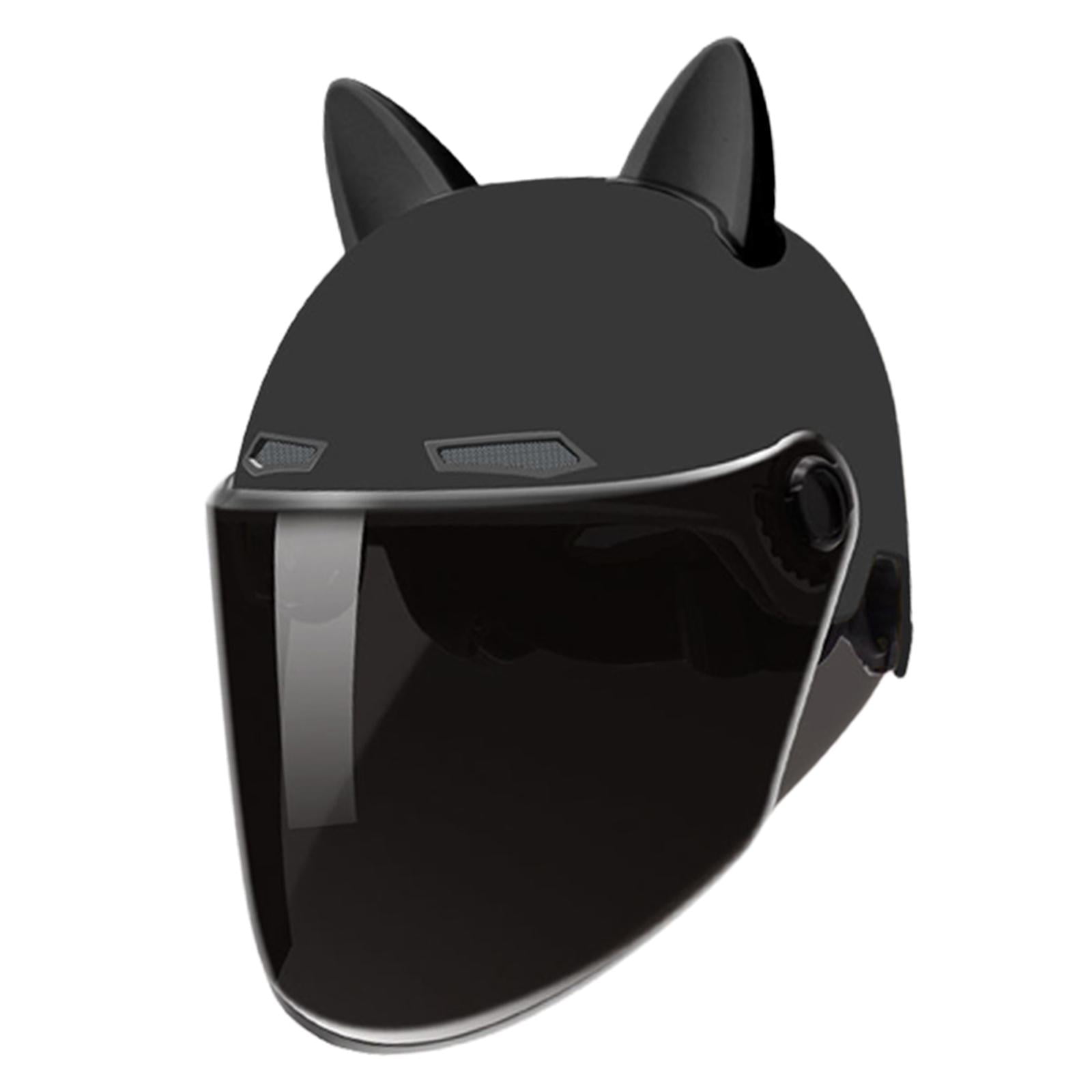 Ioensy - Casco De Motocicleta Con Visera, Gorra De Seguridad Con Ventilación, Medio Casco De Motocicleta, Color Negro