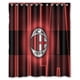 thumbnail image 1 of Cortina de ducha con el logotipo del AC Milan Rossoneri, juego de cortinas de baño con ganchos, tamaño 60 x 72 pulgadas, 1 of 3